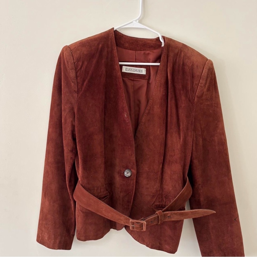 Brown Suede Jacket with Belt
